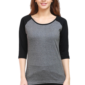 Female Raglan Full Sleeve Black Charcoal Melange S