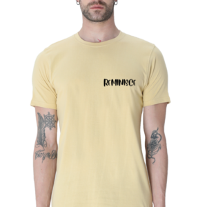 Male Round Neck Half Sleeve Classic Beige L